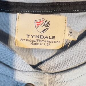 Tyndale FRMC Henley Shirt 2X Blue Long Sleeve Pocket Safety Electric
